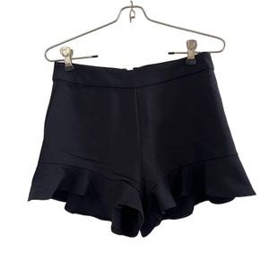 Zara Black Shorts with Ruffled Hem Size Small